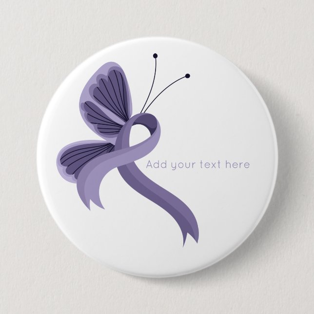 Badge Rond 7,6 Cm Ribbon Butterfly Button (Devant)