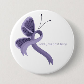 Badge Rond 7,6 Cm Ribbon Butterfly Button