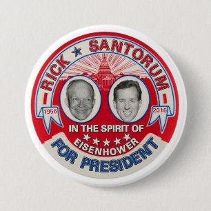 Badge Rond 7,6 Cm Rick Santorum 2016