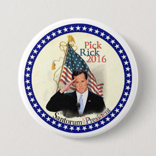 Badge Rond 7,6 Cm Rick Santorum pour le président 2016