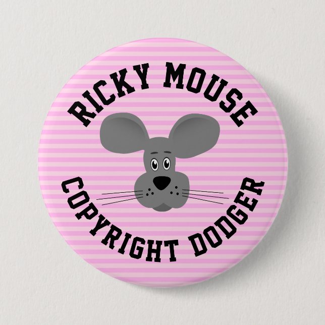 Badge Rond 7,6 Cm Ricky Mouse (Devant)