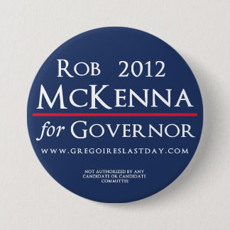 Badge Rond 7,6 Cm Rob McKenna pour le bouton 2012 de logo de