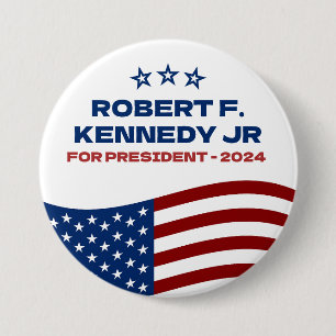 Badge Rond 7,6 Cm Robert F Kennedey Jr pour le président 2024