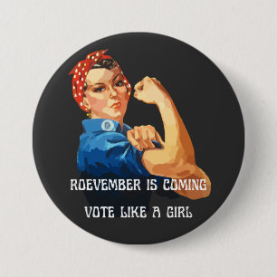 Badge Rond 7,6 Cm Roevember vient Rosie le Riveter