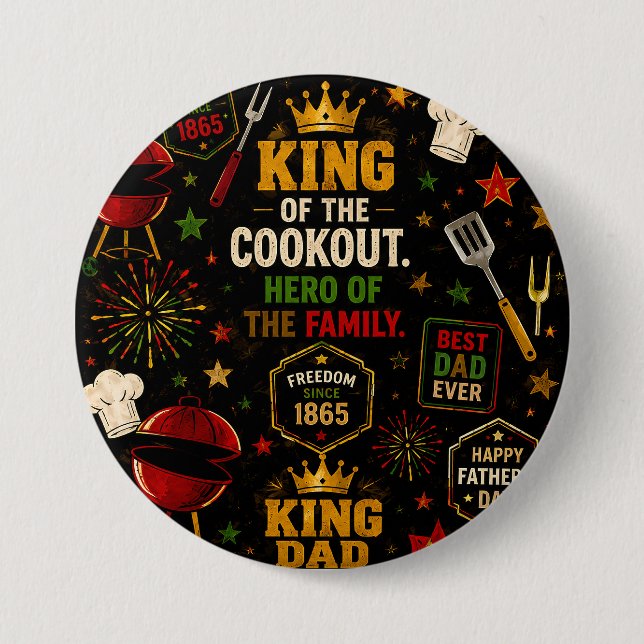 Badge Rond 7,6 Cm Roi du barbecue (Devant)