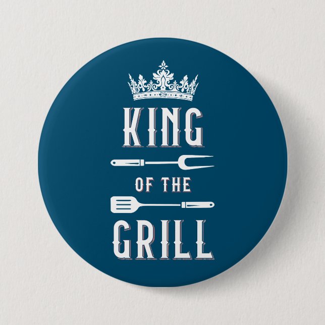 Badge Rond 7,6 Cm Roi du Grill (Devant)