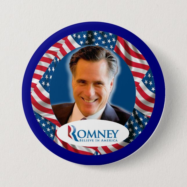 Badge Rond 7,6 Cm Romney 2012 drapeaux (Devant)