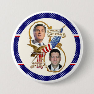 Badge Rond 7,6 Cm Romney/patriotes de Ryan