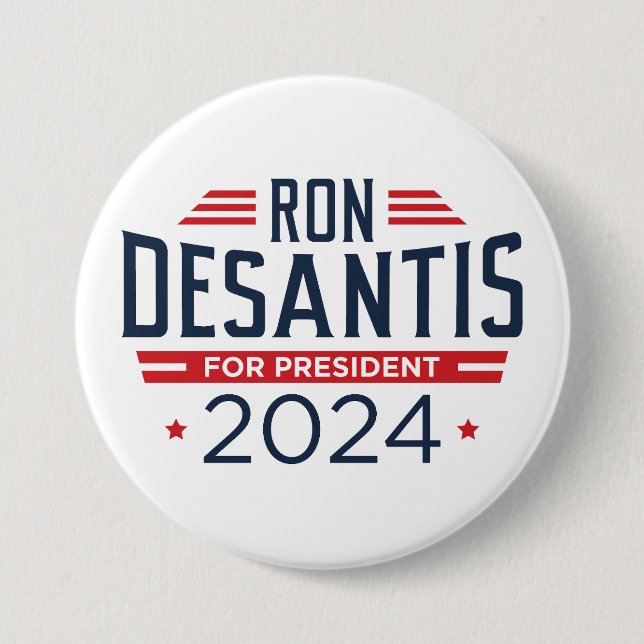 Badge Rond 7,6 Cm Ron DeSantis Pour Président 2024 (Devant)