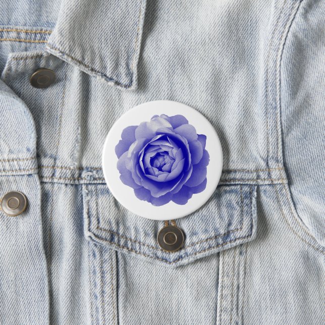 Badge Rond 7,6 Cm Rose bleu (En situation)