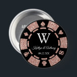 Badge Rond 7,6 Cm Rose Gold Parties scintillant Poker Chip Casino Ma<br><div class="desc">Célébrez dans le style avec ce bouton de puces de poker tendance. Le design est facile à personnaliser avec votre propre libellé et votre famille et vos amis seront ravis quand ils recevront cette fabuleuse faveur de fête. Les éléments correspondants se trouvent dans la collection.</div>