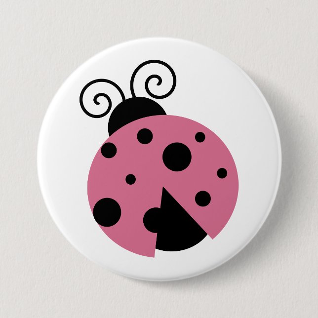 Badge Rond 7,6 Cm Rose Ladybug (Devant)