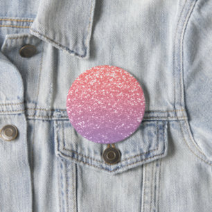 Badge Rond 7,6 Cm Rose rose violet lavande faux pétille parties scin