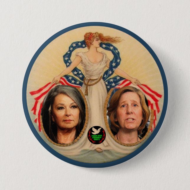Badge Rond 7,6 Cm Roseanne Barr/Cindy Sheehan 2012 (Devant)