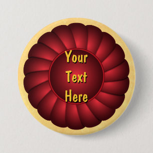 Badge Rond 7,6 Cm Rosette de ruban rouge pour personnaliser
