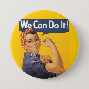 Badge Rond 7,6 Cm Rosie le Riveter "Nous pouvons le faire"