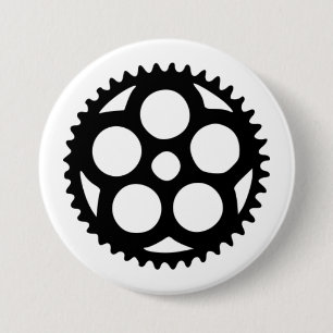 Badge Rond 7,6 Cm Roue dentée de style No. 1 Buttons
