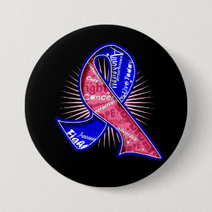 Badge Rond 7,6 Cm Ruban masculin de filigrane de slogan de cancer du