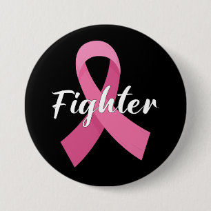 Badge Rond 7,6 Cm Ruban Rose Cancer Sensibilisation Combattant du Ca