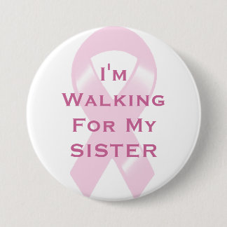 Badge Rond 7,6 Cm Ruban rose de KRW marchant pour la soeur