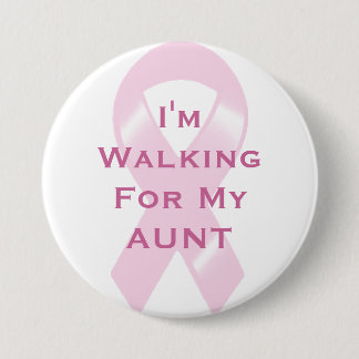 Badge Rond 7,6 Cm Ruban rose de KRW marchant pour la tante