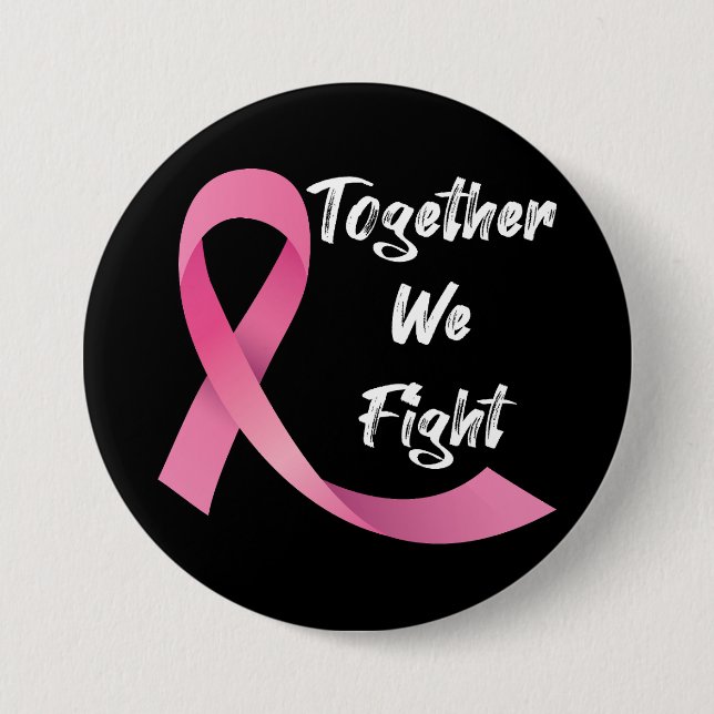 Badge Rond 7,6 Cm Ruban rose Femmes Sensibilisation au cancer Cancer (Devant)