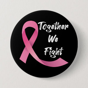 Badge Rond 7,6 Cm Ruban Rose Femmes Sensibilisation au Cancer du Sei