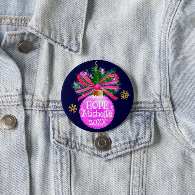 Badge Rond 7,6 Cm Ruban rose unique (En situation)