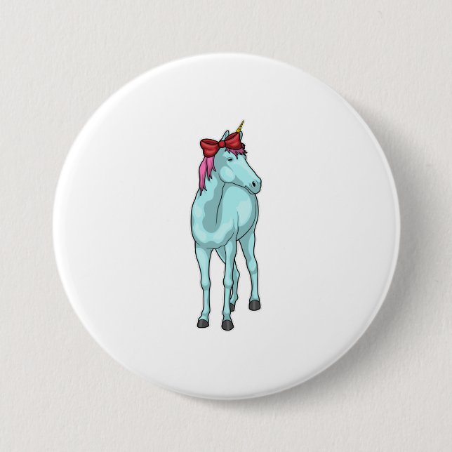 Badge Rond 7,6 Cm Ruban Unicorn (Devant)