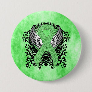 Badge Rond 7,6 Cm Ruban vert clair avec ailes