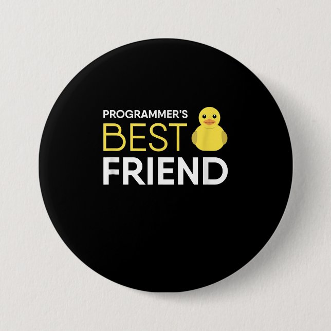 Badge Rond 7,6 Cm Rubber Duck Debugging Programmers Best Friend (Devant)