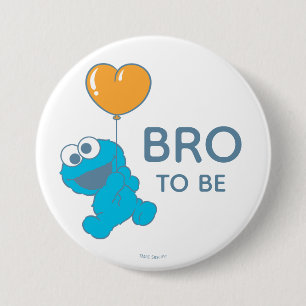 Badge Rond 7,6 Cm Rue Sésame Cookie Monster Baby shower Brother