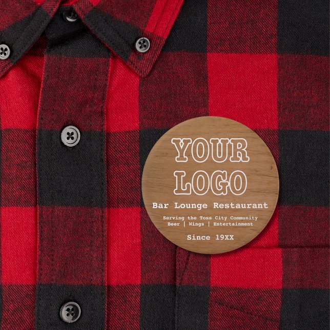 Badge Rond 7,6 Cm Rustic Ajouter Logo Bar Lounge Restaurant Marketin (Créateur téléchargé)