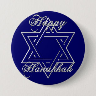 Badge Rond 7,6 Cm RW Happy Hanoukka Star de David
