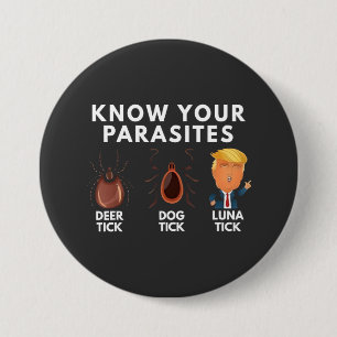 Badge Rond 7,6 Cm Sachez que vous êtes des parasites Anti-Trump Humo