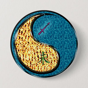 Badge Rond 7,6 Cm Sagittaire & Chèvre d'eau