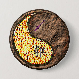 Badge Rond 7,6 Cm Sagittaire & Lapin de Terre