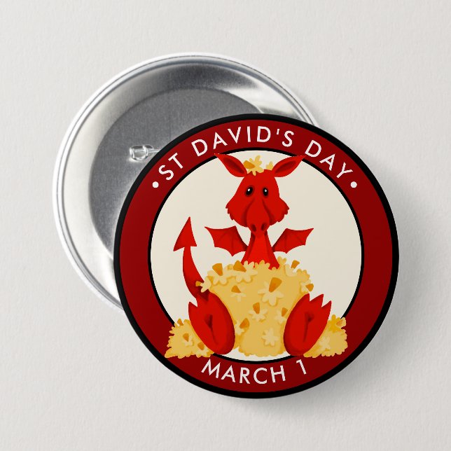 Badge Rond 7,6 Cm Saint-David’s Day (Devant & derrière)