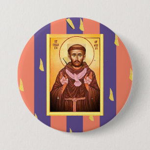 Badge Rond 7,6 Cm Saint François d'Assise