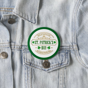 Badge Rond 7,6 Cm Saint-Patrick personnalisé - Chance des Irlandais