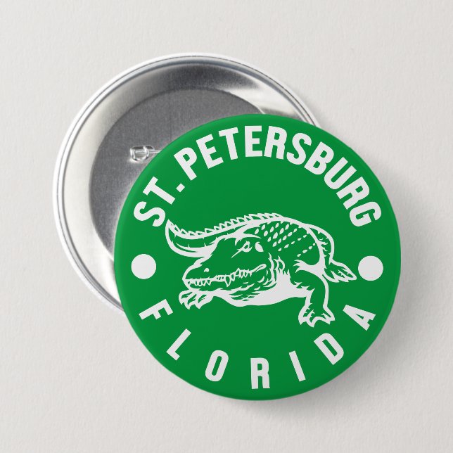 Badge Rond 7,6 Cm Saint-Pétersbourg, Floride (Devant & derrière)