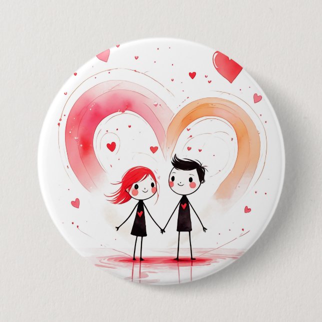 Badge Rond 7,6 Cm Saint-Valentin 2025 (Devant)
