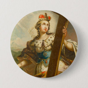 Badge Rond 7,6 Cm Sainte Hélène avec la Vraie Croix Art sacré