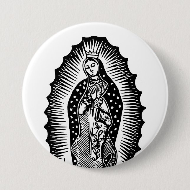 Badge Rond 7,6 Cm Sainte Marie (Devant)