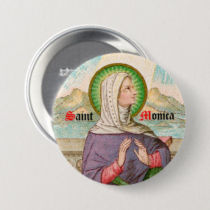 Badge Rond 7,6 Cm Sainte Monique de Tagaste (SAU 047; détail)