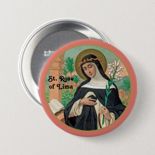 Badge Rond 7,6 Cm Sainte Rose de Lima (Détail ; K 48)
