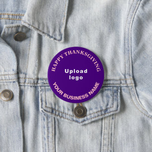 Badge Rond 7,6 Cm Salutation d'action de grâces sur violet rond