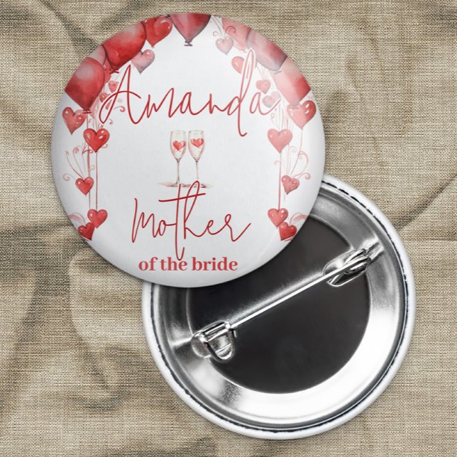Badge Rond 7,6 Cm Salutations à l'amour Fête des mariées Mère de la  (Créateur téléchargé)