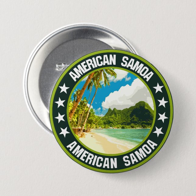 Badge Rond 7,6 Cm Samoa américaines (Devant & derrière)