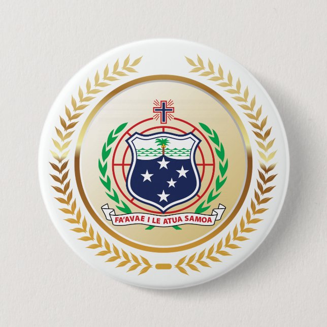Badge Rond 7,6 Cm Samoa Armoiries (Devant)
